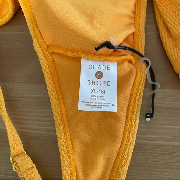 NWOT Orange Shade & Shore Women's XL (16) Textured Ring Detail Monokini Swimsuit - Picture 6 of 13